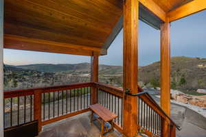 Balcony with a mountain view