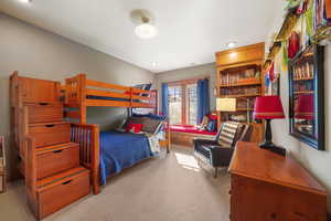 Bedroom featuring recessed lighting and carpet