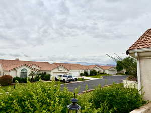 View of street with a mountain view