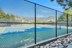 View of sport court with fence