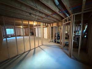 View of unfinished basement