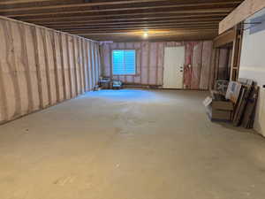 View of unfinished basement