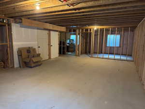 View of unfinished basement