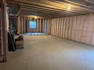 View of unfinished basement