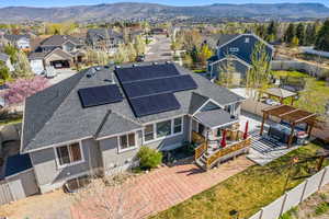 Birds eye view of property featuring a mountain view and a residential view