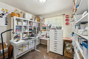 Interior space with carpet floors