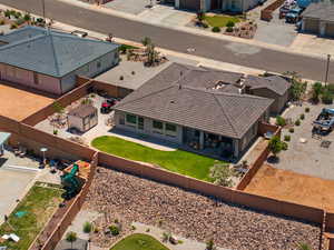 Aerial view of residential area
