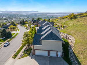Drone / aerial view with a mountain view