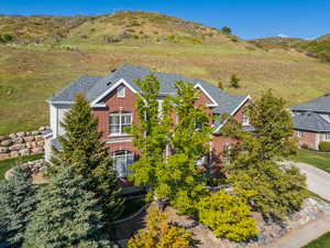Birds eye view of property featuring a mountain view