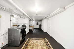 Clothes washing area with laundry area and washer and dryer