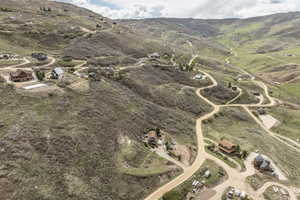 Drone / aerial view with a mountain view