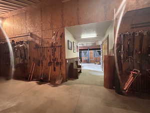 View of horse barn