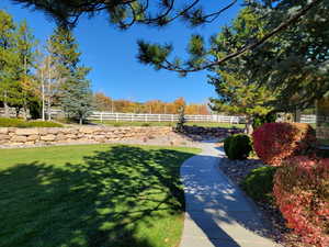 View of yard with fence