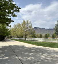 Exterior space featuring a rural view and a mountain view