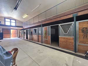 View of horse barn