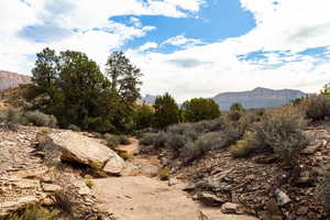View of landscape featuring a mountain view