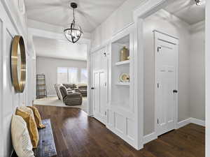 Main level halway with built-ins