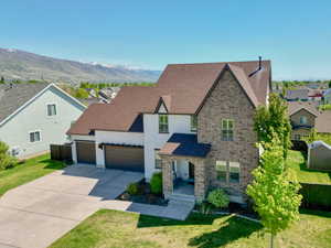Drone photo of front to southeast