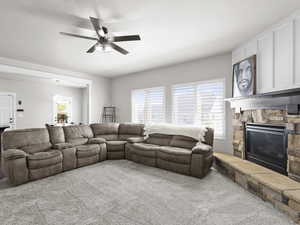 Great room with gas-log fireplace