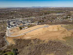 Aerial view featuring a residential view and a mountain view