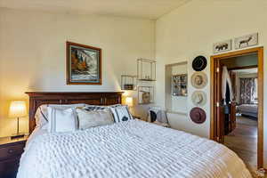 Bedroom featuring wood finished floors