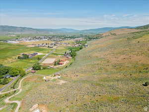 Bird's eye view featuring a mountain view