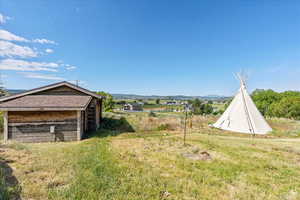 View of yard featuring a mountain view