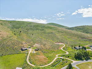 Bird's eye view featuring a mountain view