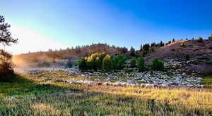 View of landscape featuring a mountain view
