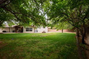 View of yard featuring fence private yard and a patio area