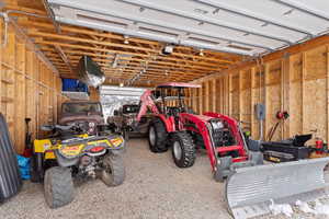 Garage featuring a garage door opener