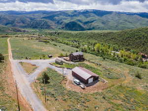 Aerial view of sparsely populated area featuring mountains