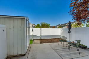 Fenced in backyard