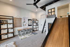 Bedroom 2 with sliding glass doors leading to the backyard