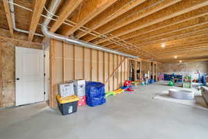 View of unfinished basement