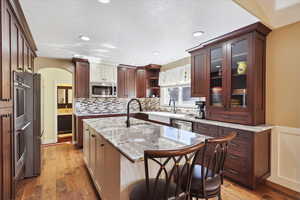 Granite tops, floor to ceiling cabinets, and abundant storage
