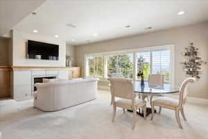 Lower Level Great Room with fireplace and views