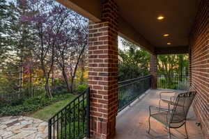 View of ground level balcony