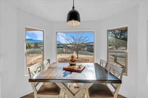 Dining area with baseboards