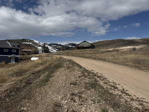 View of street with a mountain view