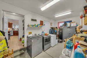 Clothes washing area with laundry area and washer and dryer
