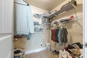 View of walk in closet