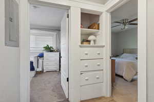 Closet featuring electric panel
