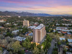View of urban area with a mountainous background