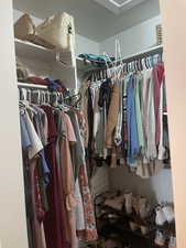 View of walk in closet