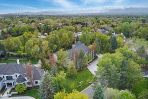 Bird's eye view with a mountain view