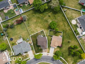 Bird's eye view with a residential view