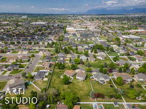 Aerial view with a residential view