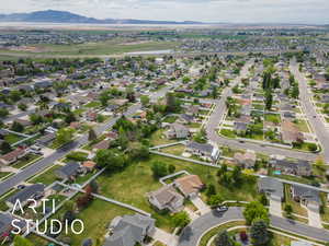 Aerial view with a mountain view and a residential view