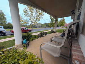 View of patio / terrace with a porch